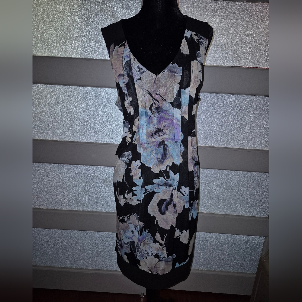 Simply Vera Vera Wang Black and Purple Sleeveless Cocktail Dress